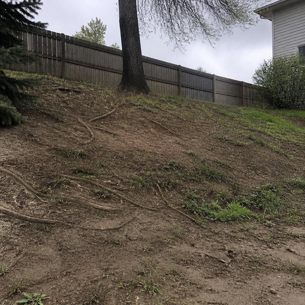 Tiered Retaining Walls — Sherwood Park before landscaping renovation