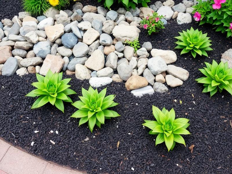 Rock & Mulch Landscaping project in Edmonton by GreenLand Contracting